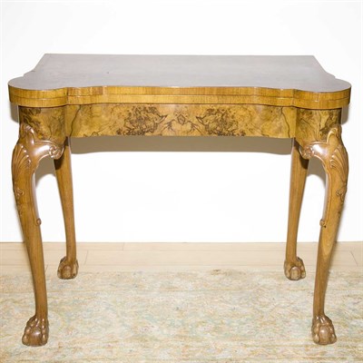 Lot 542 - George II Style Burl-Wood Fold-Over Games...