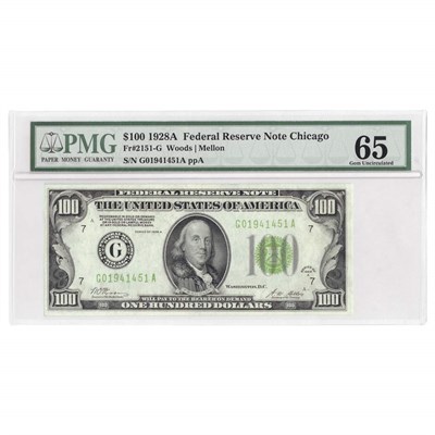 Lot 1139 - 1928A $100 Federal Reserve Note Chicago, Fr....