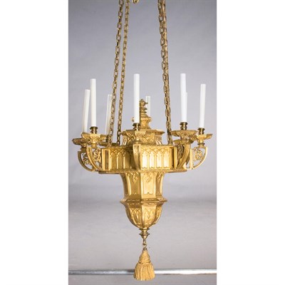 Lot 444 - Charles X Gilt-Bronze Eight-Light Chandelier...