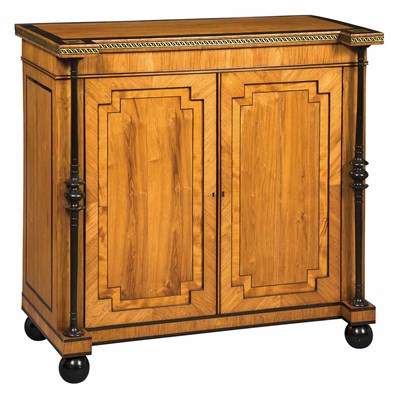 Lot 596 - Regency Brass Inlaid Part Ebonized Satinwood...