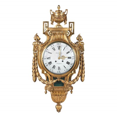 Lot 479 - Swedish Neoclassical Gilt-Wood Cartel Clock...