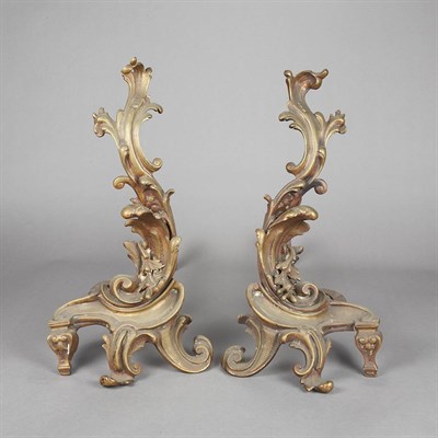 Lot 327 - Pair of Louis XV Style Gilt-Metal Chenets...