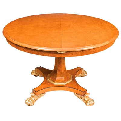 Lot 108 - Empire Style Parcel Gilt Walnut Extension...