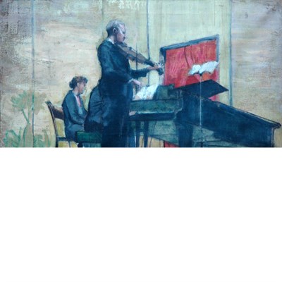 Lot 1078 - 20th Century School The Concert Monogramed...