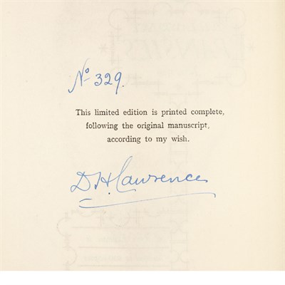 Lot 54 - LAWRENCE, D.H. Group of three private press...