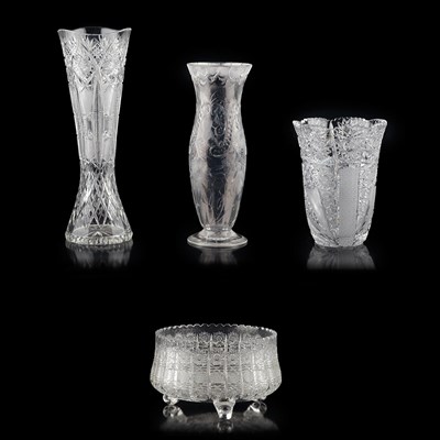 Lot 117 - Group of Cut and Engraved Glass Articles 20th...