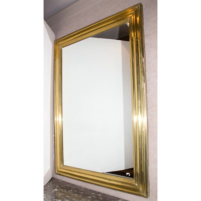 Lot 171 - Brass Framed Mirror Height 55 inches, width 40...