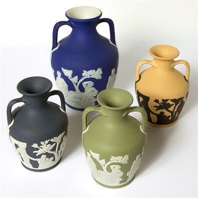 Lot 544 - Group of Four Wedgwood Jasperware Portland Vases