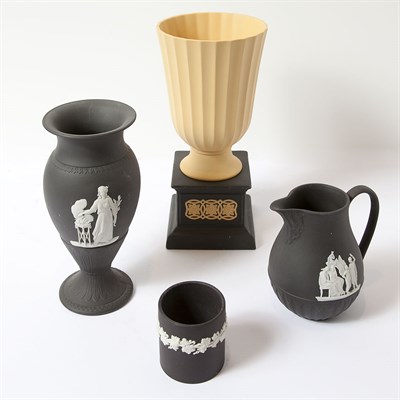 Lot 476 - Group of Wedgwood Basalt Jasperware Table...