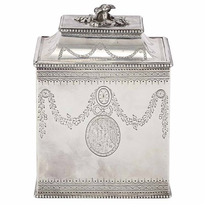 Lot 412 - George III Silver Tea Caddy Joseph Preedy,...