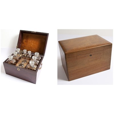 Lot 602 - Georgian Style Mahogany Liquor Box; Together...
