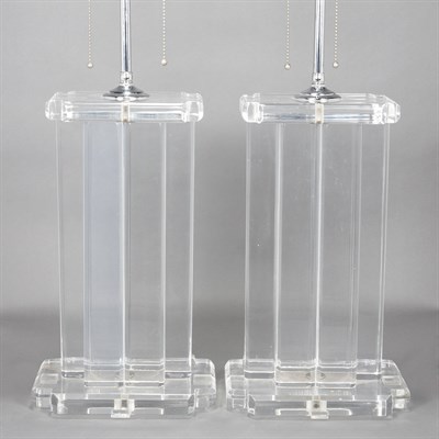 Lot 255 - 20th Century Design Pair of Lamps Acrylic and...