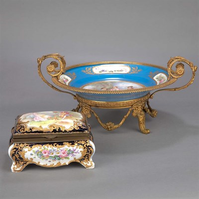 Lot 121 - Two Sevres Style Bronze Mounted Articles...