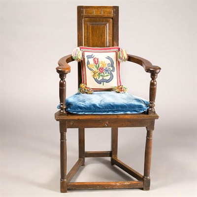 Lot 261 - Provincial George II Elm and Oak Armchair 18th...