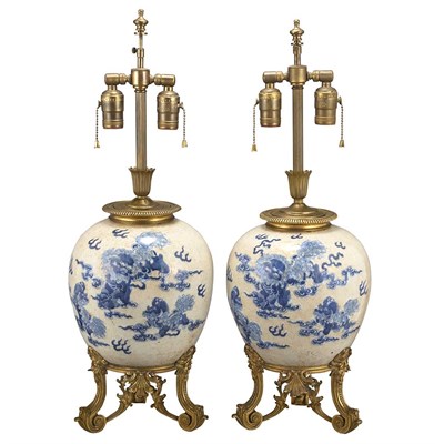 Lot 244 - Pair of Regence Style Gilt-Bronze Mounted...