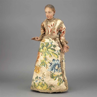 Lot 212 - Continental Polychrome Painted Santos Figure...