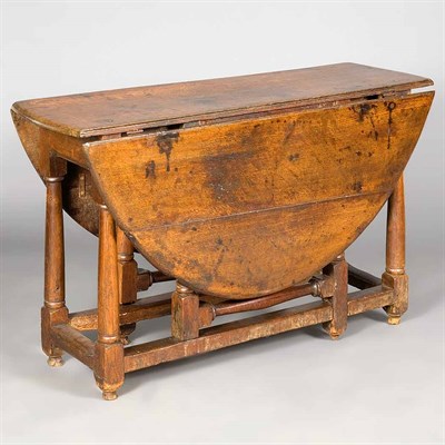 Lot 271 - George I Style Oak Gate Leg Table With rounded...
