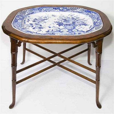 Lot 566 - English Blue and White Ironstone Platter on...