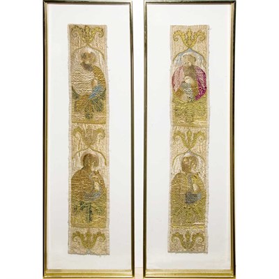 Lot 200 - Pair of Continental Needlework Fragments...