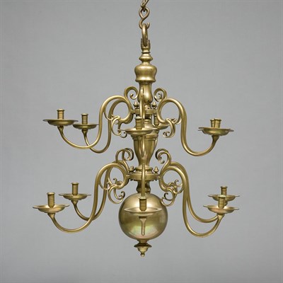 Lot 441 - Dutch Baroque Style Brass Twelve-Light...