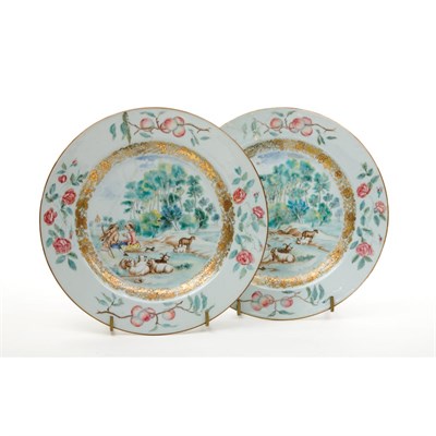 Lot 323 - Pair of Chinese Export Porcelain Plates...