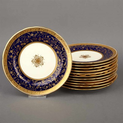 Lot 434 - Set of Twelve Mintons Gilt Decorated Porcelain...