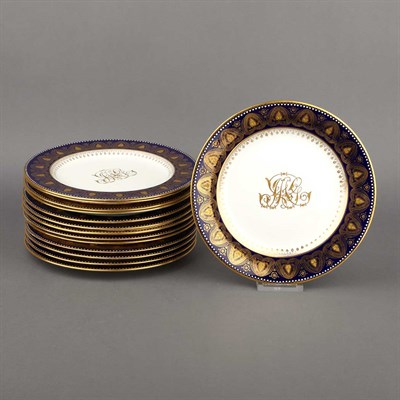 Lot 326 - Set of Fourteen Brownfield's China Gilt...