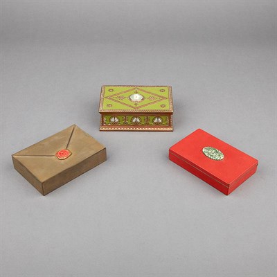 Lot 473 - Group of Metal Cigarette Boxes Each of...