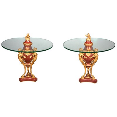 Lot 196 - Pair of Louis XVI Style Gilt-Bronze and Rouge...