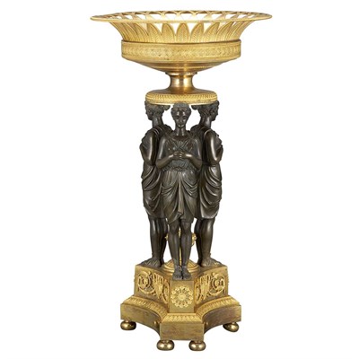Lot 284 - Empire Style Gilt and Patinated-Bronze...