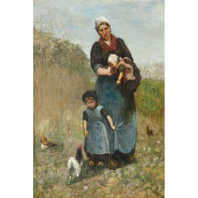 Lot 7 - David de la Mar Dutch, 1832-1898 Country Woman...