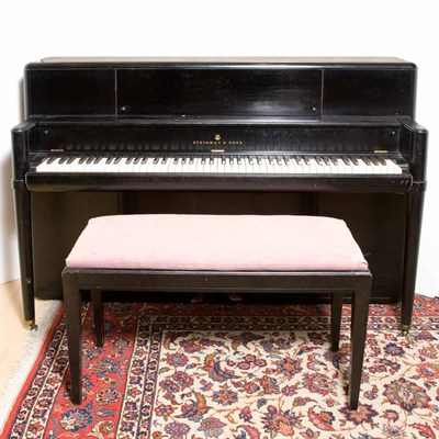 Lot 104 - Steinway & Sons Ebonized Upright Piano Circa...