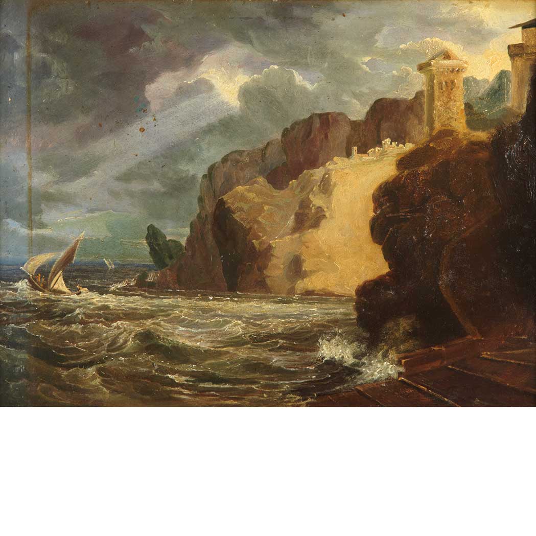 Lot 120 - English School Circa 1820 Storm off a Coast...