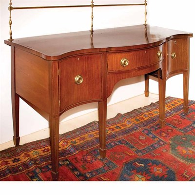 Lot 440 - George III Mahogany Bow Front Sideboard Height...