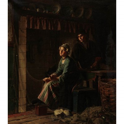 Lot 2 - Ferdinand Fagerlin Swedish, 1825-1907 Mending...