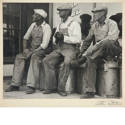 Lot 103 - ROTHSTEIN, ARTHUR [Three men seated on milk...