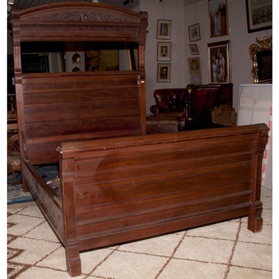 Lot 138 - Aesthetic Movement Carved Mahogany Bedstead...