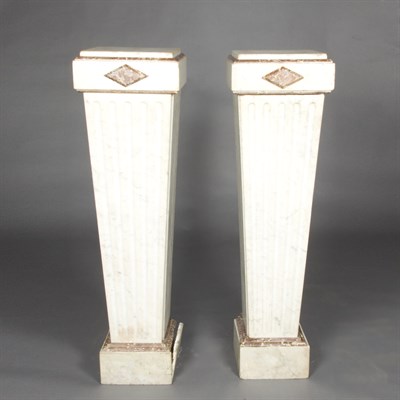 Lot 511 - Pair of Louis XVI Style Marble Pedestals Each...