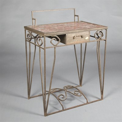 Lot 510 - Art Deco Iron Console The rectangular faux...