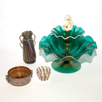 Lot 251 - Group of Six Glass Table Articles Including...