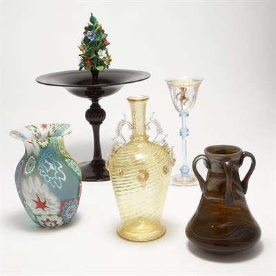 Lot 592 - Group of Five Murano Glass Table Articles