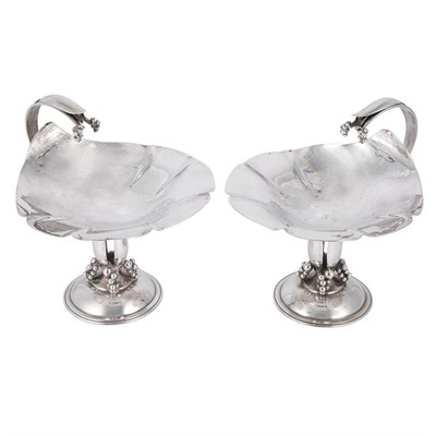 Lot 270 - Pair of Carl Petersen Sterling Silver Compotes...
