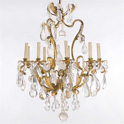 Lot 340 - Louis XV Style Gold Painted Metal and Glass...