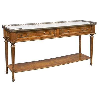Lot 1212 - Louis XVI Style Marble Top Mahogany Server...