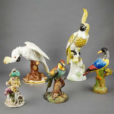 Lot 1272 - Group of Nine Porcelain Birds; Together with a...
