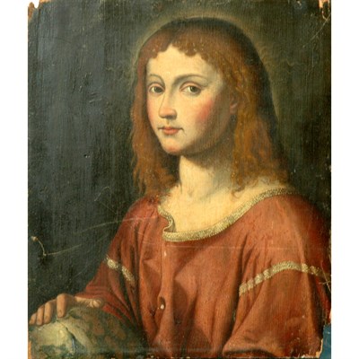 Lot 52 - Italian School 17th Century Salvator Mundi Oil...