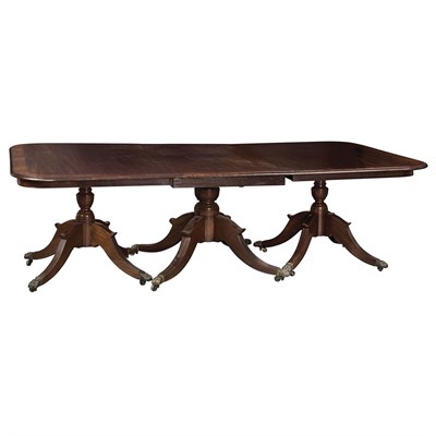 Lot 303 - George III Mahogany Triple Pedestal Dining...
