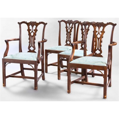 Lot 1281 - Set of Eight George III Style Mahogany Dining...