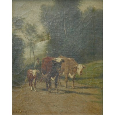 Lot 70 - Clinton Loveridge American, 1824-1915 Cows...