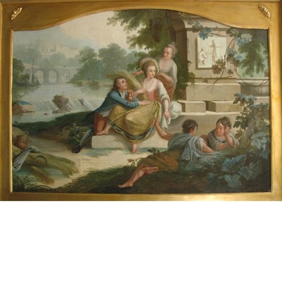 Lot 57 - French School 18th/19th Century Pastoral...